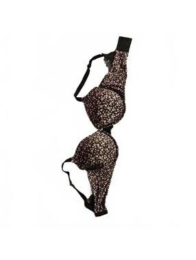 Maidenform Black and Pink Floral Bra 36D
